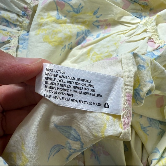 LoveShackFancy x Target Puff Sleeve Dress Yellow Floral Cottage Size 12 - Picture 9 of 13